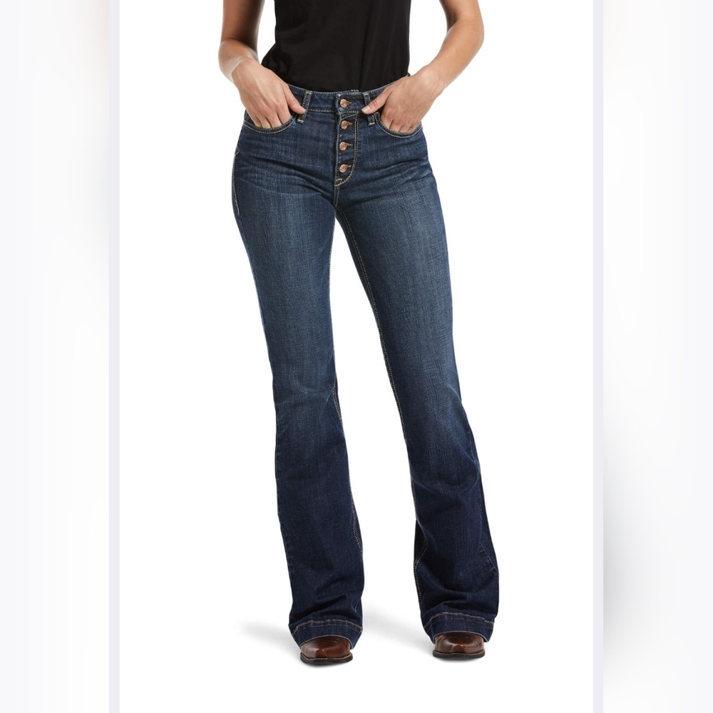 Ariat Women's Madelyn Wide Leg High Rise Denim Jeans 29R Slim Trouser